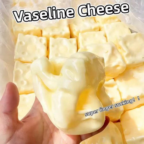 Squishy Cheese Cube Stress Ball - Soft Squeeze Fidget Toy, No Rebound, Sensory Anti-Stress Gift