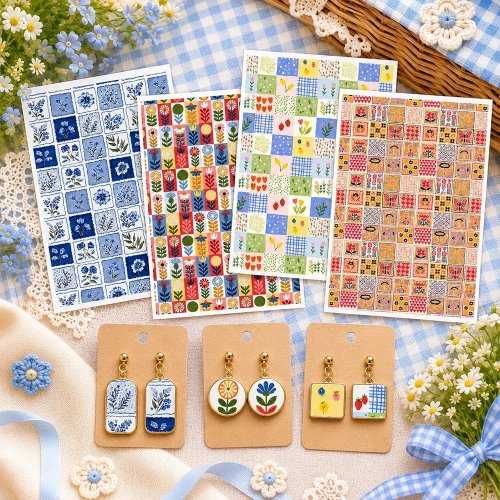 Vintage Floral Butterfly Watercolor Transfer Paper for Polymer Clay, Pottery & Jewelry Making