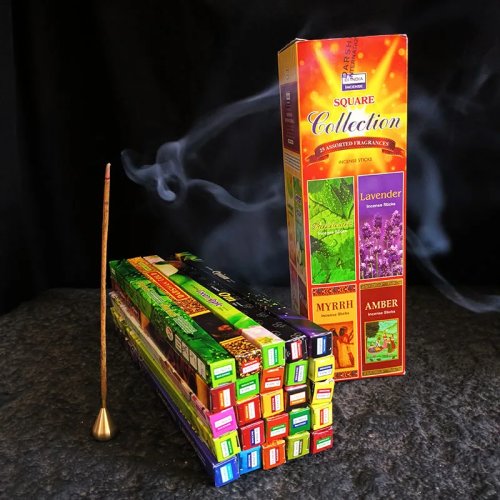 Natural India Incense Sticks - Sandalwood, Tibetan & Lavender Scents for Home, Opium Fragrance & Meditation (4/10/25 Small Boxes)