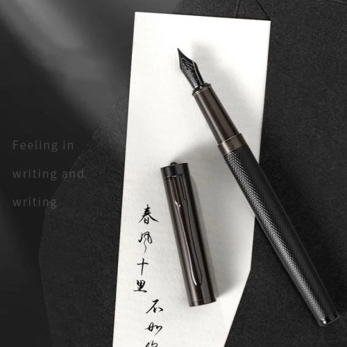 Black Forest Metal Fountain Pen, Titanium Black Series Calligraphy Pen for Business, Office & Gift