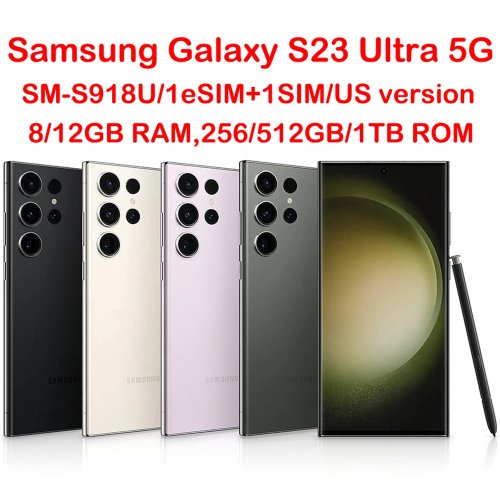 Samsung Galaxy S23 Ultra 5G S918U Smartphone Android 6.8 pollici 45W NFC Impronta digitale 5000mAh 200MP Telefono Samsung Versione US Sbloccato