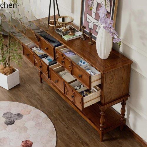 i5.15 Gabinete antiguo retro – Mesa consola para recibidor, pasillo y mueble de pared con almacenamiento