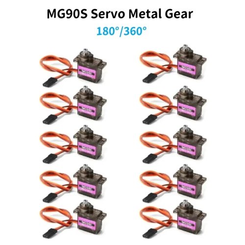 1/4/10Pcs MG90S Servo All Metal Gear 9g 180/360 SG90 Upgraded Version for RC Helicopter, Plane, Boat, Car, Robot
