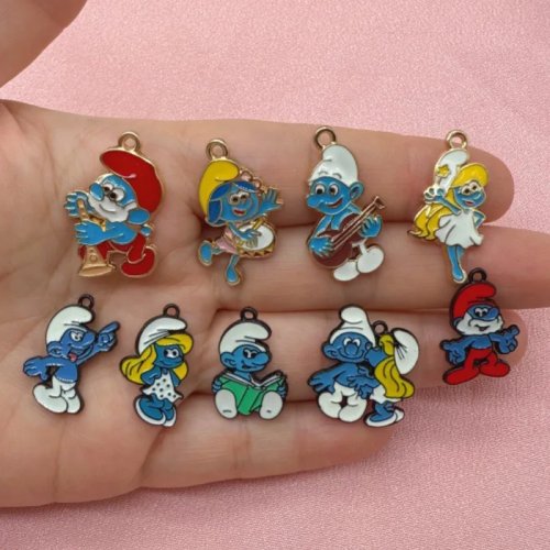 10 Stk. Cartoon Anime DIY Schmuckzubehör, Emaille-Anhänger aus Legierung für Schlüsselanhänger, Ohrringe, Taschenanhänger