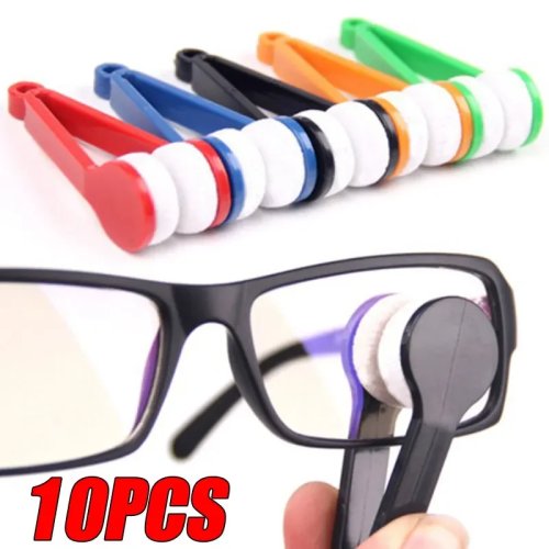 Portable Multifunctional Microfiber Glasses Cleaning Brush - Eyeglass & Sunglasses Wiping Tool (10/5/1 Pcs)