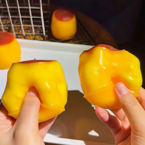 Caramel Pudding Block Squeeze Ball – Squishy Stress Relief Toy, ASMR Fidget for Adults