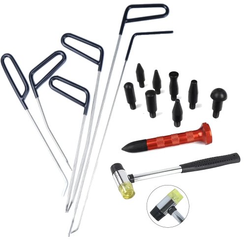 Professional Paintless Dent Removal Tools - Car Dent Puller Rod Hook Hammer for Door Dings & Hail Repair