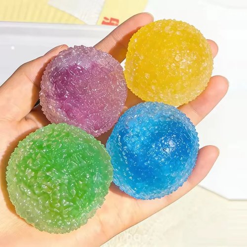 Bola Squeeze Pereleas Stres Sensori - Slushie Fidget yang Dapat Digunakan Ulang dengan Suara Berderak, Putty Moldable Kreatif