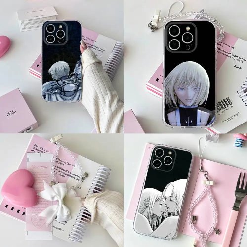 Cover trasparente Anime Claymore per iPhone 11-17 Pro Max Plus Air Mini