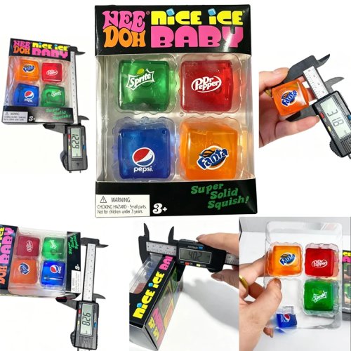 ของเล่น Squishy Schylling NeeDoh Nice Cube - ของเล่นสัมผัสสำหรับบรรเทาความเครียดและความวิตกกังวลสำหรับเด็กและผู้ใหญ่