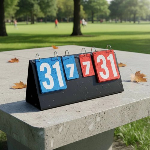 Tabellone Segnapunti Flip Portatile Multisport, Tabellone da Ping Pong Impermeabile, Facile da Leggere per Arbitri