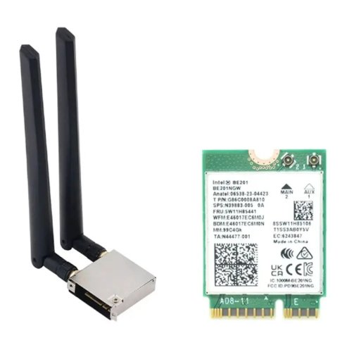 BE201 WiFi 7 Wireless Card, M.2 Tri-Band 8774Mbps Bluetooth 5.4 Network Adapter with Case for Windows 10/11