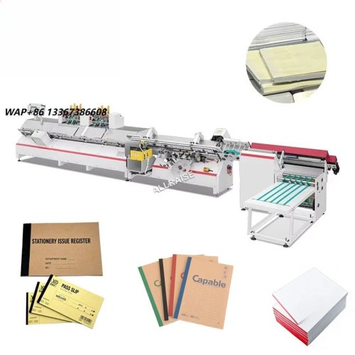 Fully Automatic Hot Melt Glue Book Binding Machine with Spine Taping for School Exercise Notebook Making