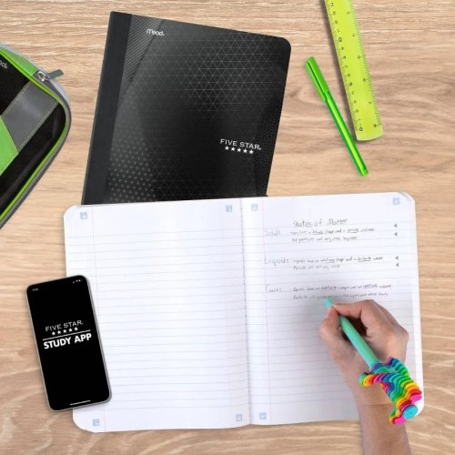 Wide Ruled Composition Notebook, 7.5x9.75 Inches, Black, for School