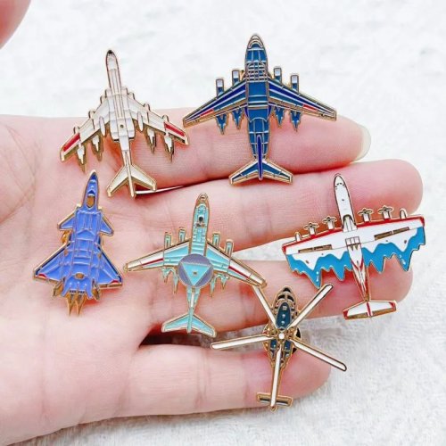 6 piezas Broche Esmaltado de Avión, Joyería de Metal Regalo para Amigos y Niños