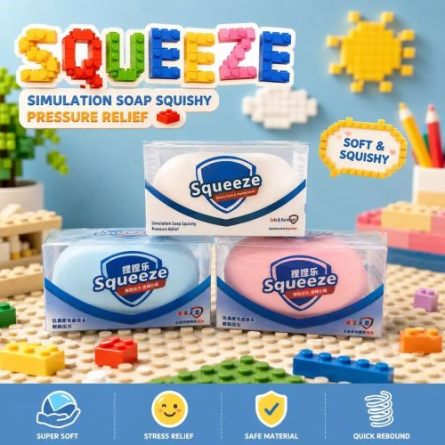 Squishy Sabão Crocante Slow Rising Anti-Stress Fidget com Blocos – Presente
