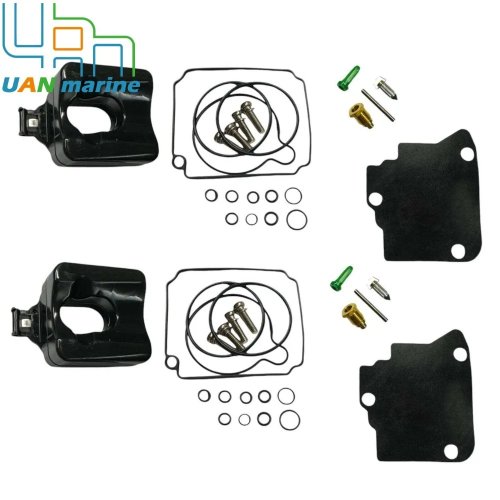 Kit de reconstrucción de carburador para motor fuera de borda Yamaha 4 tiempos 75-100HP y Mercury - Paquete de 2 (67F-W0093-00, 804346T1, 804346T02, 18-7743)