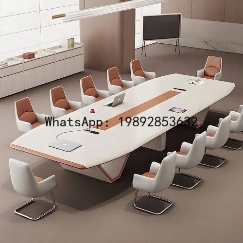 H5.15 Painted Conference Room Table and Chair Set - Large Reception Table, Grand Negotiation Table, Impressive Meeting Table