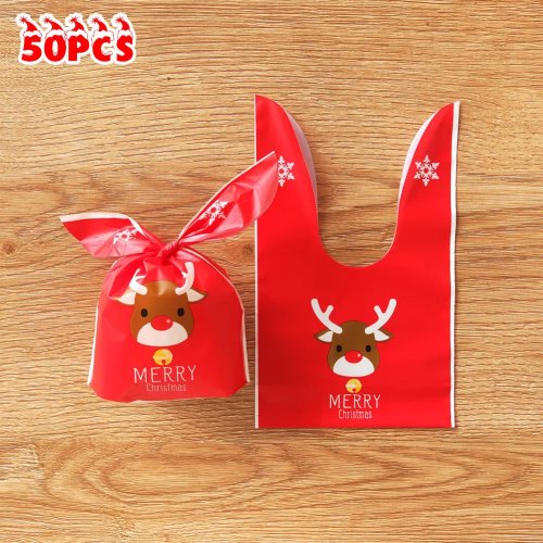 50 Pcs Transparent Cellophane Bags for Cookie and Candy Packaging, Party Favors and Celebration Events