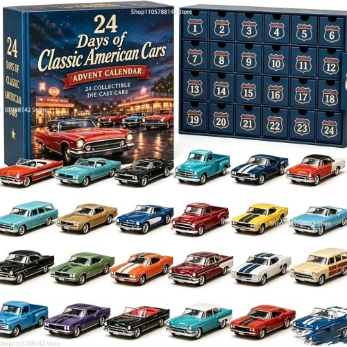 ปฏิทินクリスマス รถคลาสสิก, นับถอยหลัง 24 วัน, ชุดสะสมรถ Die-Cast วินเทจ อะคริลิค 2D