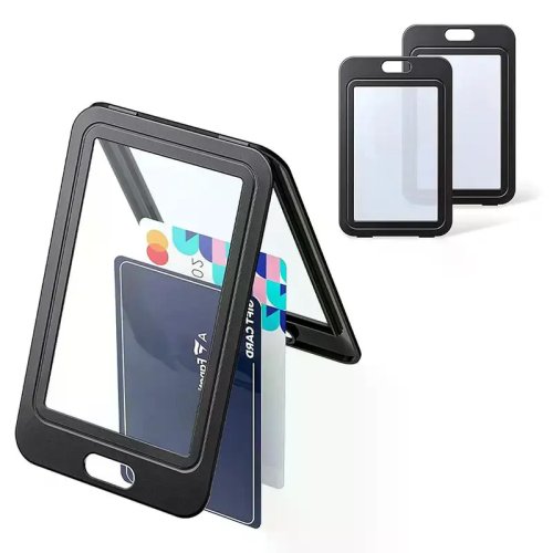 Retractable Double-Sided Transparent ID Badge Holder for Office Staff