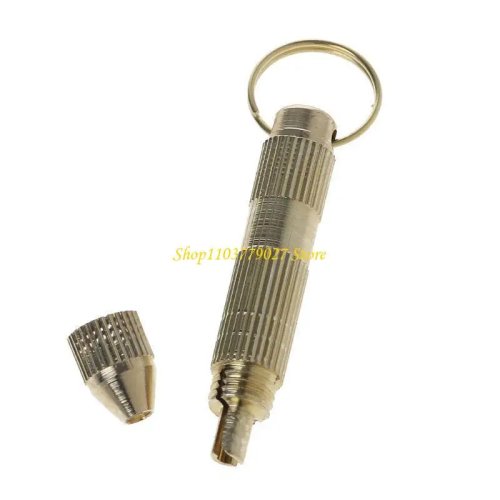 4-in-1 Mini Multifunctional Keychain: Bottle Opener, Screwdrivers, Ear Pick & Ear Cleaner, Gold