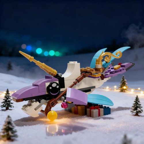 129Pcs MOC DREAMZzz Izzie's Narwhal Building Blocks Set - Creative 3D Model Bricks, Christmas Gift for Display & Collection
