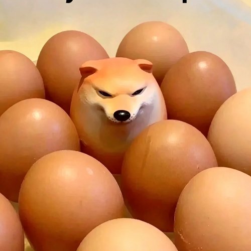 Креативна реалістична фігурка Shiba Inu у формі яйця з ПВХ для прикраси столу - 1/4/6 шт., кумедний декор для дому та офісу, новорічний подарунок