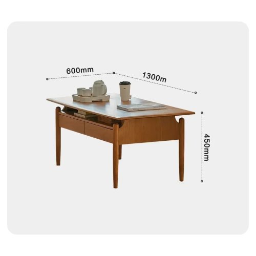 Mesa de té japonesa multifuncional de madera maciza para salón, mesa de café, doble uso