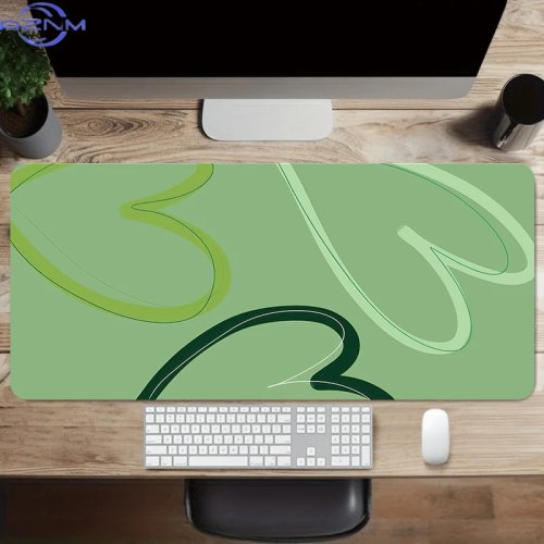 1pc Extended Mouse Pad & Desk Mat, Non-Slip, Heart Pattern, Soft Fabric Surface, for Office Home Decor, Keyboard Pad