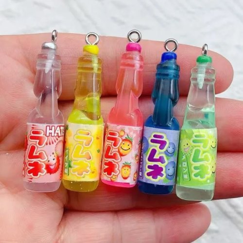 10pcs Resin 3D Beverage Bottle Charms DIY Jewelry Pendants for Earrings Keychains Accessories