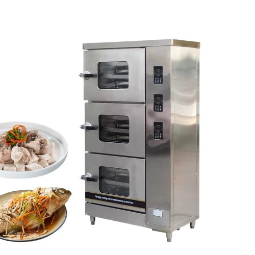 Commercial Stainless Steel Intelligent Timing Steam Rice Steamer Cart with Steaming Cabinet