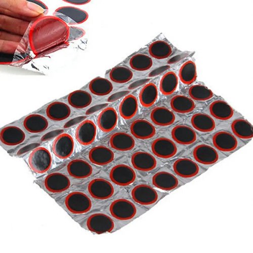 48Pcs Bike Tube Repair Patches - 25mm Rubber Puncture Kit for Bicycle Tires