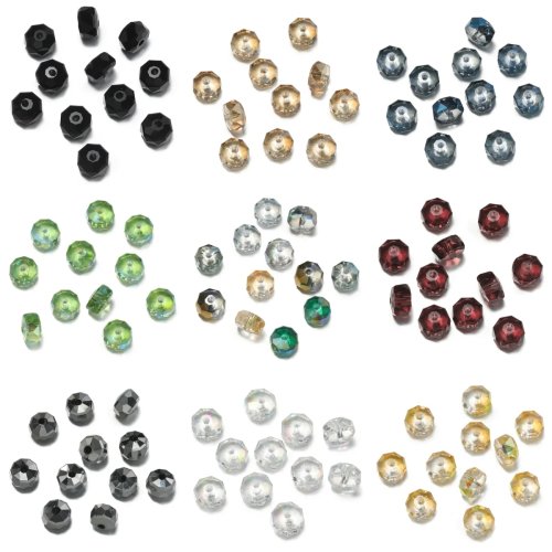 10 pz Perline di cristallo tagliate a rotella colorate 4,5x7,5mm distanziali sciolte per creare gioielli: collane, bracciali