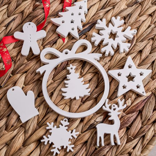 Cetakan Silikon DIY Pohon Natal & Kepingan Salju untuk Resin, Gipsum, Gantungan Mobil - Cetakan Dekorasi Natal Buatan Tangan