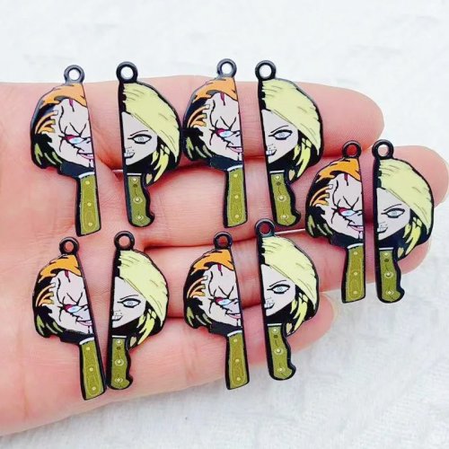 10pcs Porta-chaves Pingente Acrílico Palhaço Casal Divertido DIY Acessório Bolsa Bijuteria