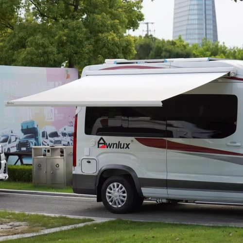 Awnlux W5500 Vollkassetten-Markise, wasserdicht, seitlich montierbar, einziehbar für Wohnwagen, Camper Van, Wohnmobil