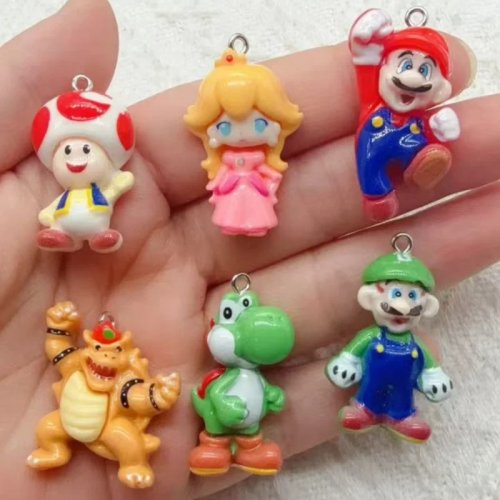 10 Pcs Liontin Resin Kartun Anak Perempuan & Hewan, Aksesori DIY untuk Gelang, Kalung & Gantungan Kunci
