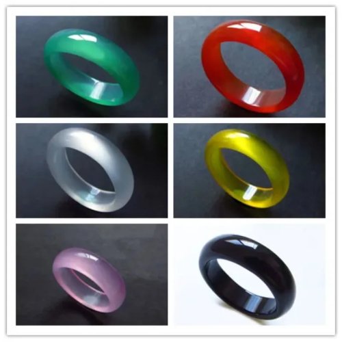 Anello in giada, calcedonio e agata verde naturale, amuleto in giadeite cinese, gioiello intagliato a mano, regalo per donna e uomo