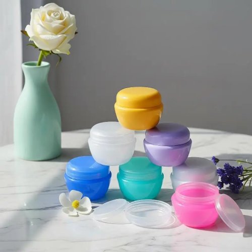 5Pcs Empty Plastic Cosmetic Jars with Inner Lid - 5g 10g 20g 30g Travel Sample Containers for Face Cream, Makeup Pots