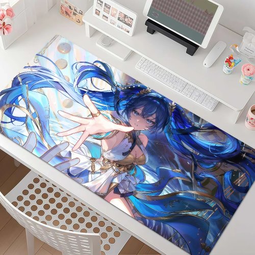 Wuthering Waves Iuno Gaming Mouse Pad, Anti-Slip, Rubber Edge, Thickened, for Laptop and Desktop