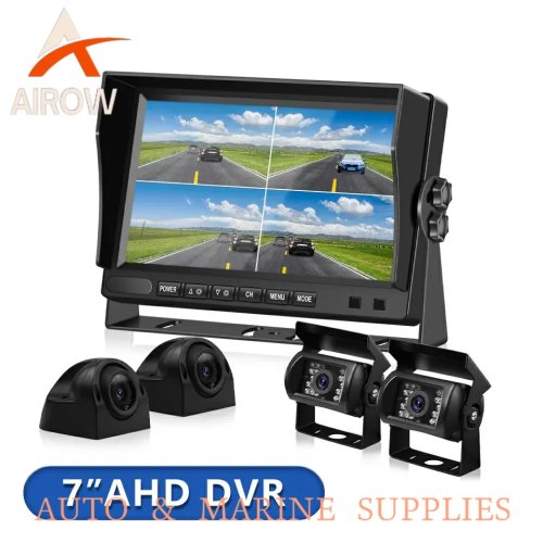 AIROW Auto Sistema DVR de detección de ángulo muerto para autocaravana, camión y autobús con monitor táctil, cámara y grabador de alta calidad