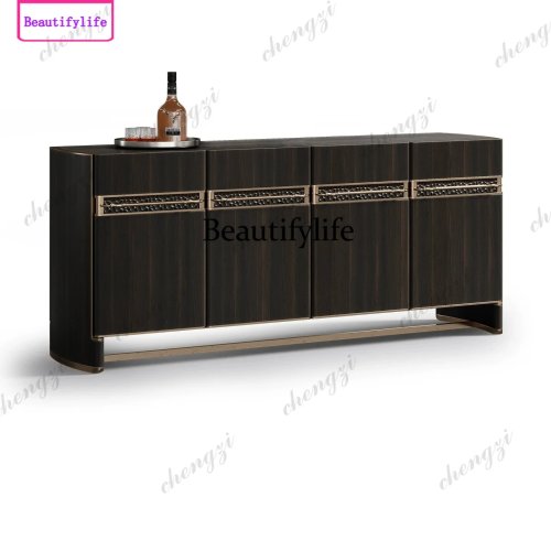 A55 Gabinete de Entrada Estilo Medieval, Lujo Ligero Estilo Old Money, Gabinete Lateral, Consola de Pared Integrada Sencilla