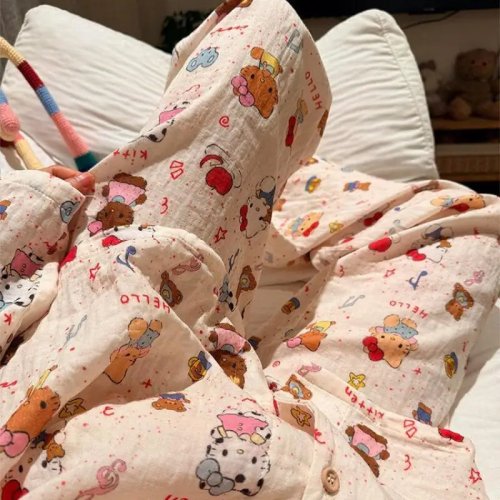 2026 Hot Hello Kitty Cute Girl Pajamas Spring Autumn Long-Sleeve Pants Set Cartoon Lace Comfortable Loungewear
