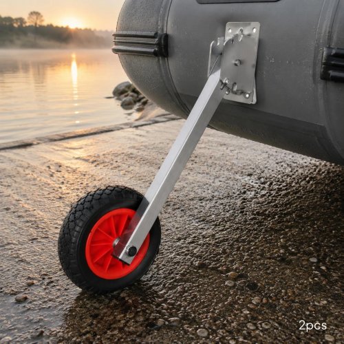 Aluminum Transom Wheel Heavy Duty Inflatable Boat Wheel Dinghy Launch Wheels Easy Install Marine Accessory for Dock