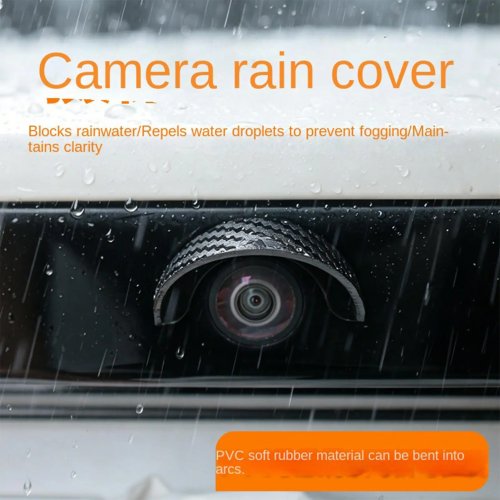 Car Rear Camera Rain Visor, Soft PVC Anti-Rain Anti-Scratch Reversing Camera Cover for Sedan SUV MPV