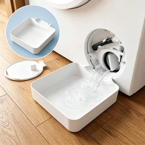 Washing Machine Drainage Tray, Water Catch Pan for Lint Filter Cleaning, Portable Anti-Spill Laundry Accessory