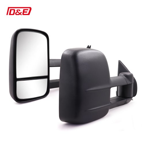 ABS Extendable Rearview Towing Mirror for Toyota Landcruiser 70 Series LC70 LC79, Manual, Black