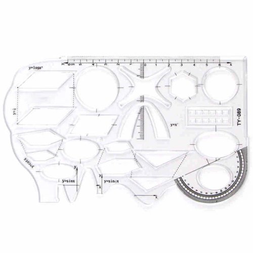 Multifunctional Geometric Ruler with Protractor – Student Geometry Math Drawing Tool, Universal Ruler for School & Office