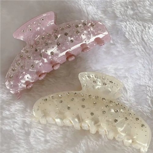 Pinza de Pelo Mujer Elegante con Strass y Acetato 2026 - Regalo de San Valentín, Pinza Cangrejo, Accesorios para el Cabello